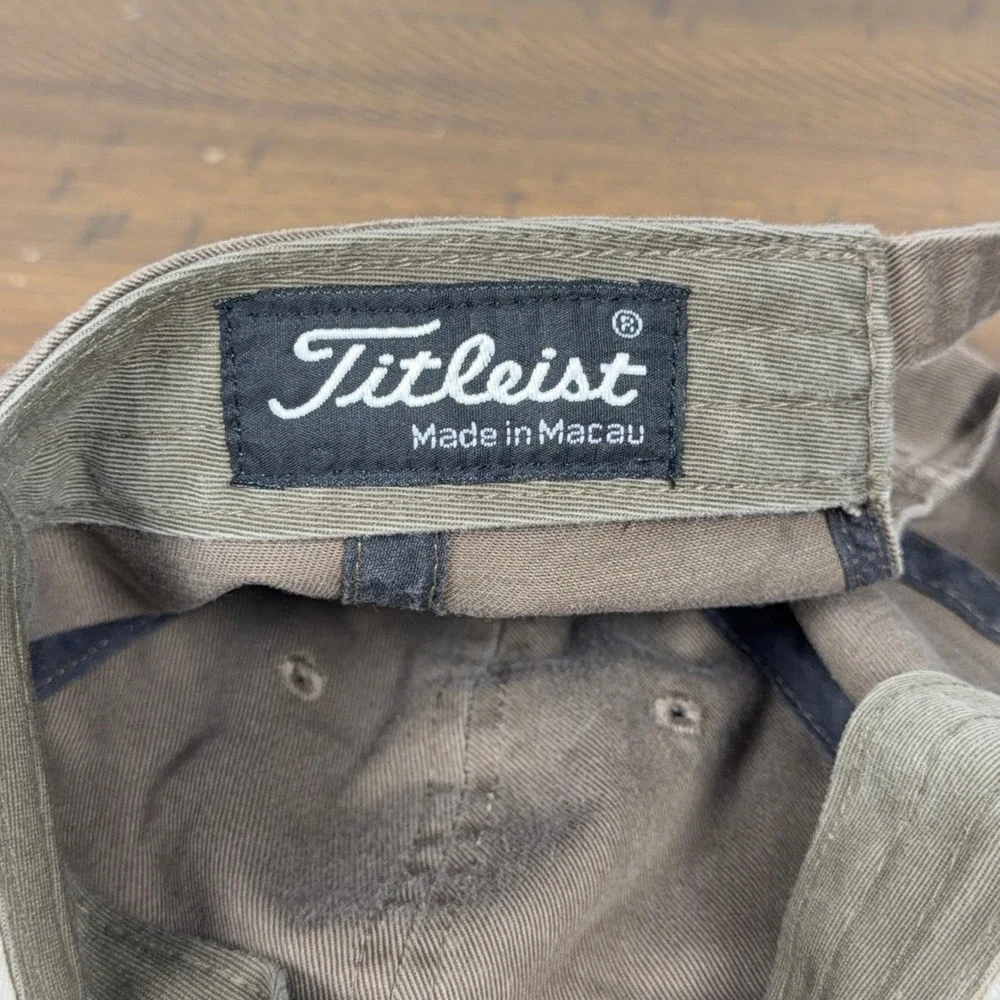 VTG Titleist Hat Mens Brown Script Logo Adjustable Cotton Golf Dad Cap Y2K